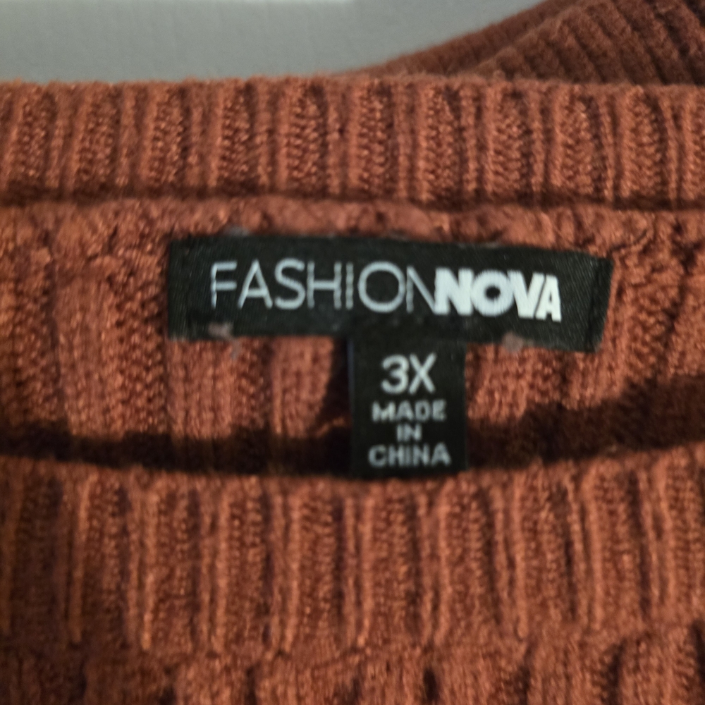 Fashion Nova Rust Ribbed Sweater Set - Picture 2 of 5